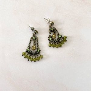 Vintage Green Dangle Earrings
